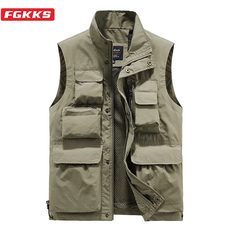 Gilets en Coton Grande Taille, Photographie de pêche Multi-Poches Gilets en Coton Grande Taille, Photographie de pêche Multi-Poches
