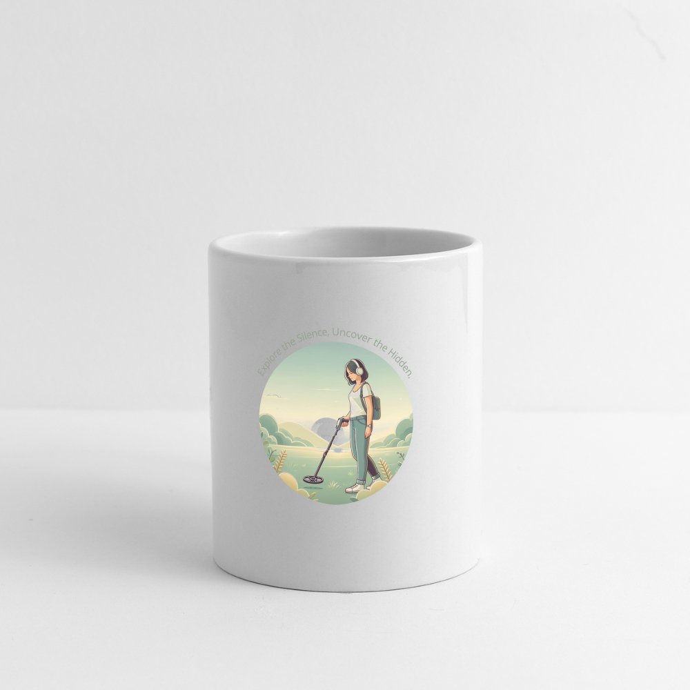 Mug blanc - Design exclusif "Explore the silence, Uncover the hidden" - Mug blanc - L'atelier du détectoriste