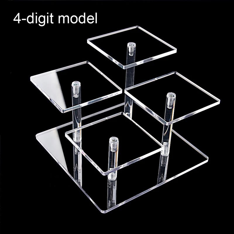 Présentoir Carré en Acrylique Transparent - Étagère à 4 Couches pour Bijoux et Objets de Collection - Rangement / Présentation - L'atelier du détectoriste