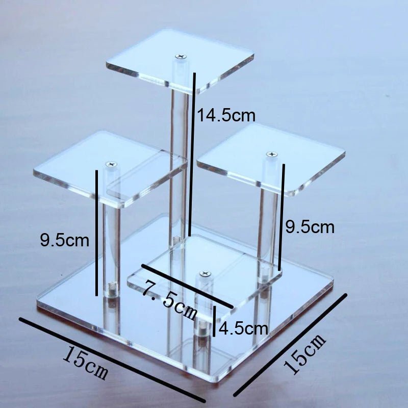 Présentoir Carré en Acrylique Transparent - Étagère à 4 Couches pour Bijoux et Objets de Collection - Rangement / Présentation - L'atelier du détectoriste