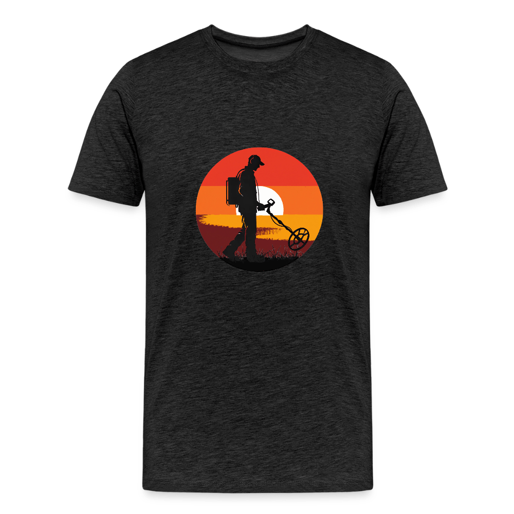 T-Shirt - Détectoriste au Coucher de Soleil - T-shirt Premium Homme - L'atelier du détectoriste