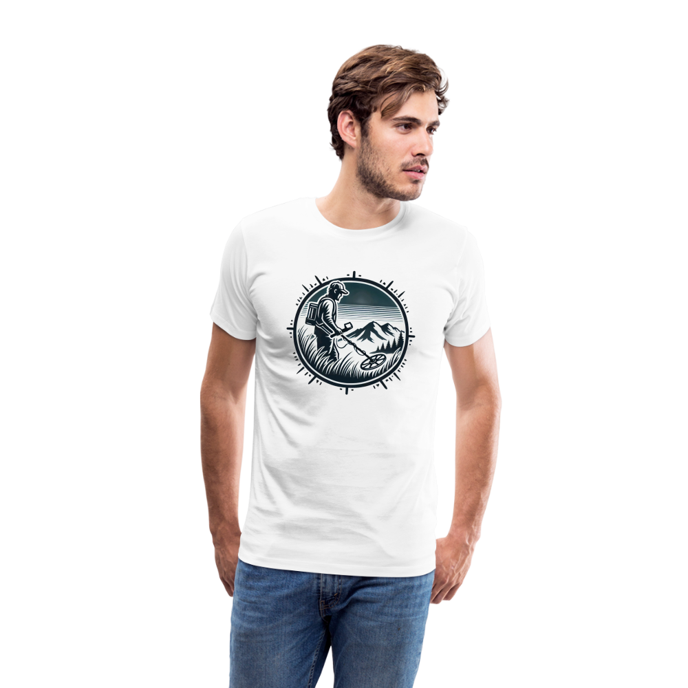 T-shirt - Détectoriste en montagne - blanc