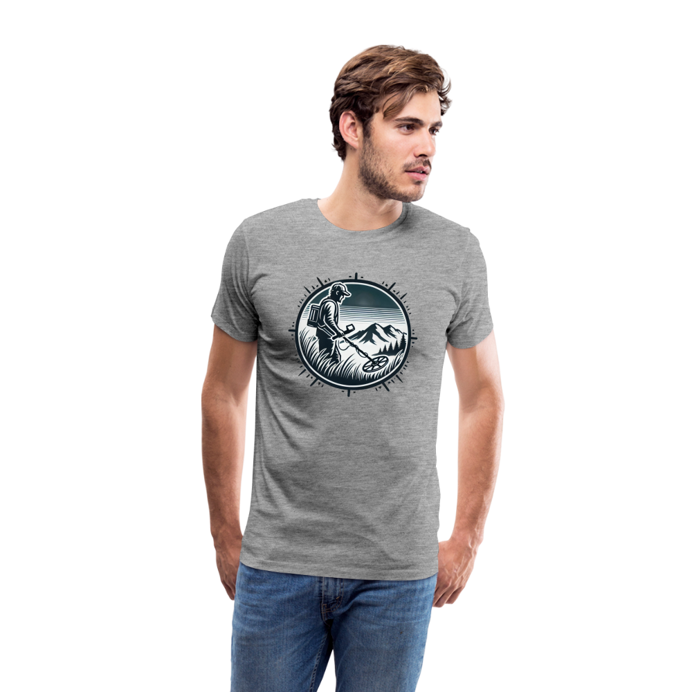 T-shirt - Détectoriste en montagne - gris chiné