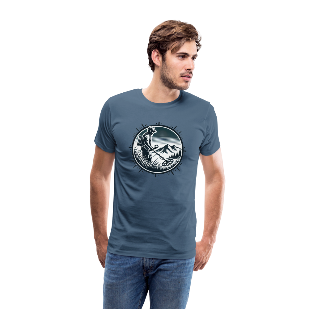 T-shirt - Détectoriste en montagne - gris bleu