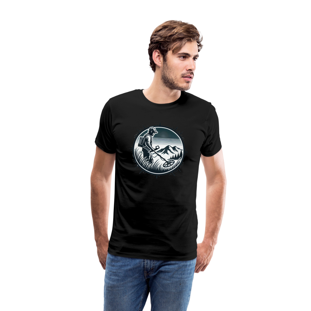 T-shirt - Détectoriste en montagne - noir