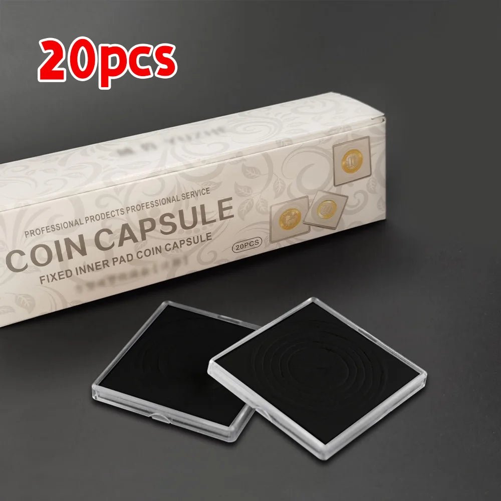 20 Capsules en Acrylique pour Pièces de Monnaie - Boîtes de Protection Transparentes Carrées (20mm - 40mm) - Rangement / Présentation - L'atelier du détectoriste