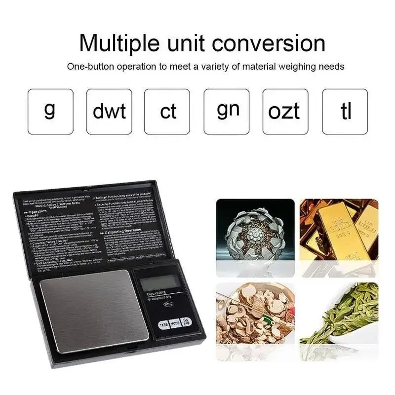 Balance Numérique de Poche pour Bijoux - Pesée Précise 100g, 200g, 300g, 500g x 0.01g/0.1g - Idéale pour Or, Argent et Plus - Balances - L'atelier du détectoriste