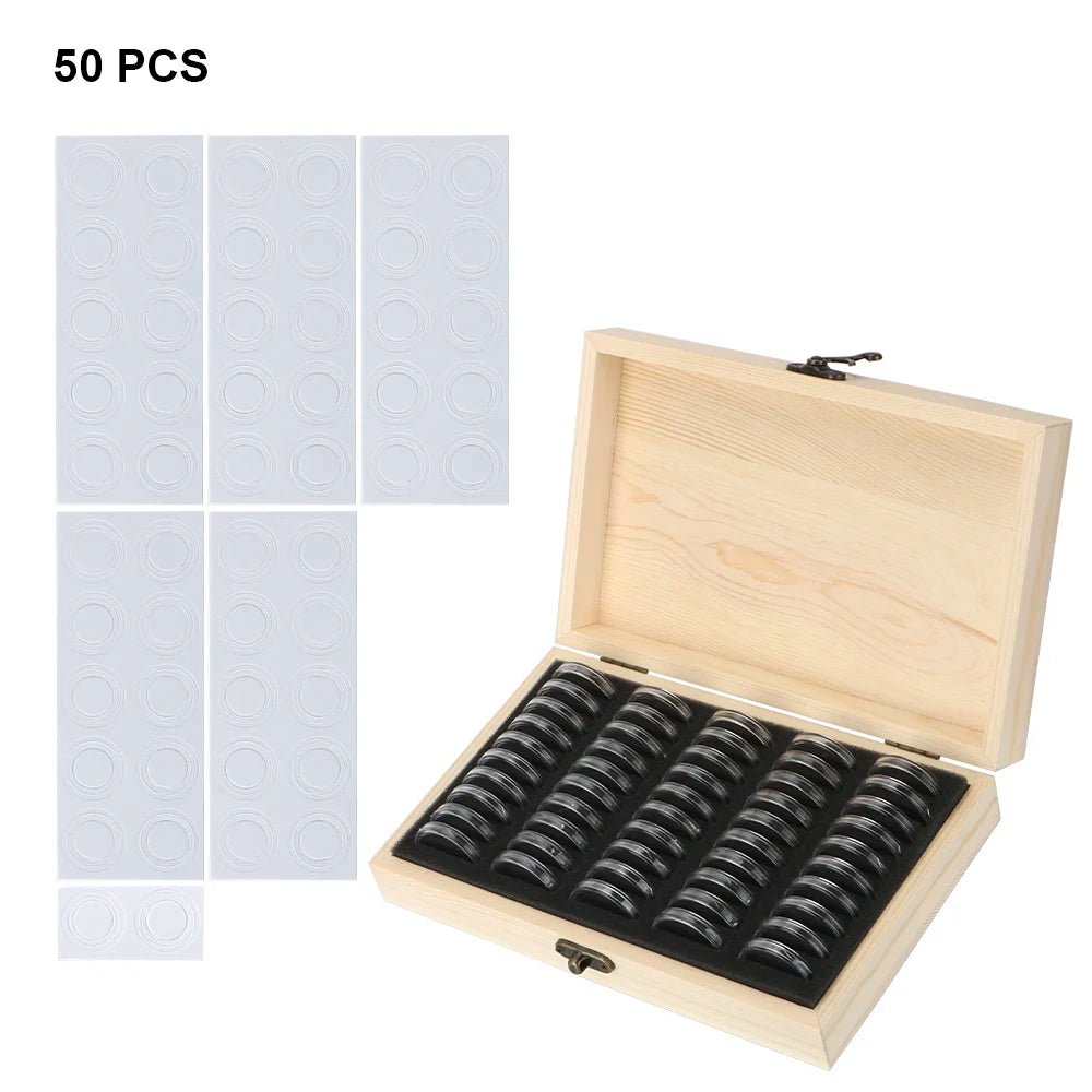 Boîte de Rangement Ajustable pour Collection de Pièces en Bois avec Capsules - Capacité 20/30/50/100 Pièces - Rangement / Présentation - L'atelier du détectoriste