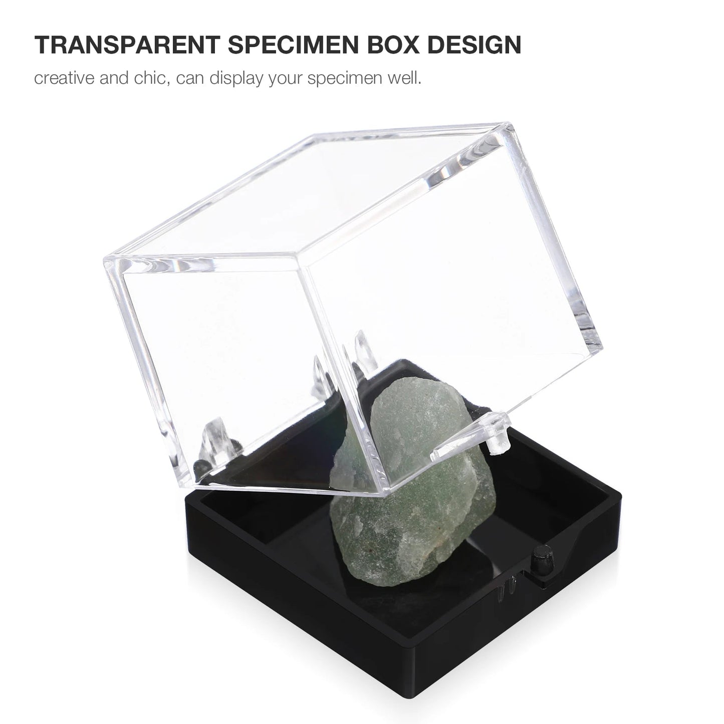 Boîte de Rangement Carrée Transparente pour Collection d'Échantillons - 12 Pièces - Rangement / Présentation - L'atelier du détectoriste