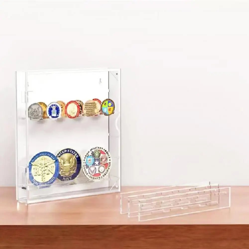 Boîte de Rangement en Acrylique pour Pièces - 5 Couches, Grande Capacité, Présentoir Transparent pour Médailles et Badges - Rangement / Présentation - L'atelier du détectoriste