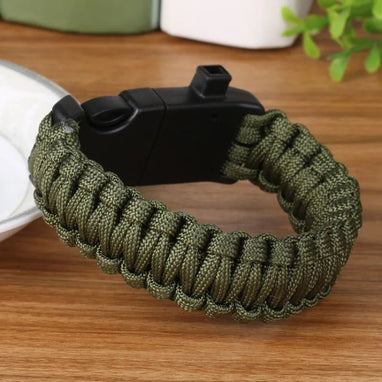 Bracelet De Survie Paracorde HONYAO 5 En 1 - Boussole, Sifflet, Grattoir, Silex - Pour Randonnée