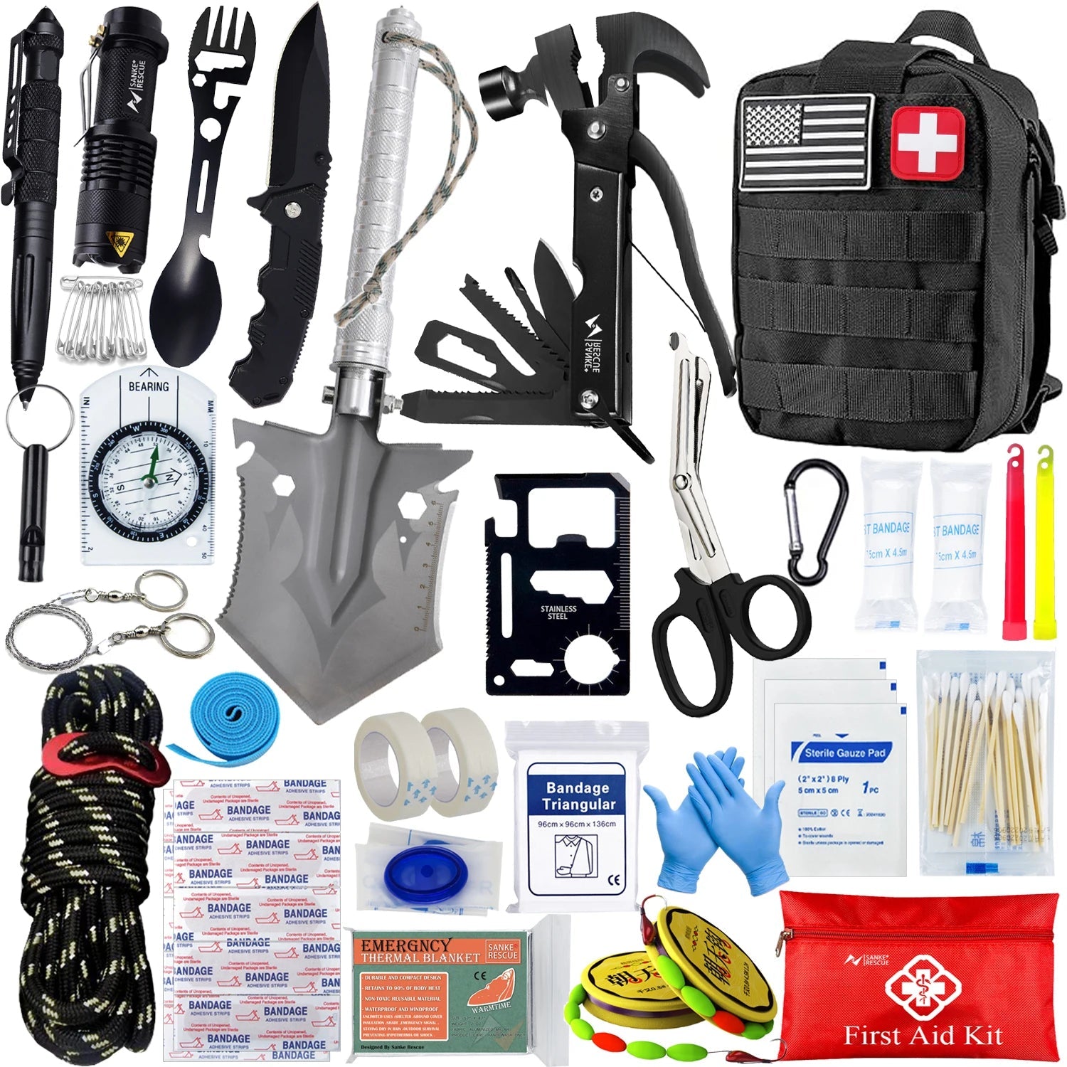 Équipement de Survie - Trousse de Premiers Soins et Outils de Camping - Kit de survie - L'atelier du détectoriste