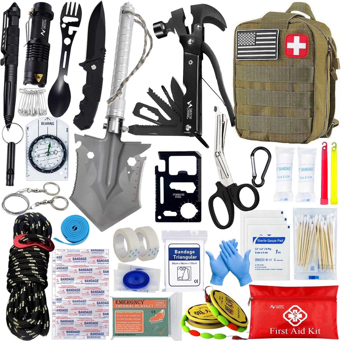 Équipement de Survie - Trousse de Premiers Soins et Outils de Camping - Kit de survie - L'atelier du détectoriste