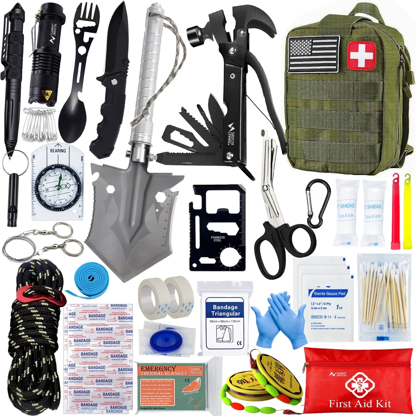 Équipement de Survie - Trousse de Premiers Soins et Outils de Camping - Kit de survie - L'atelier du détectoriste