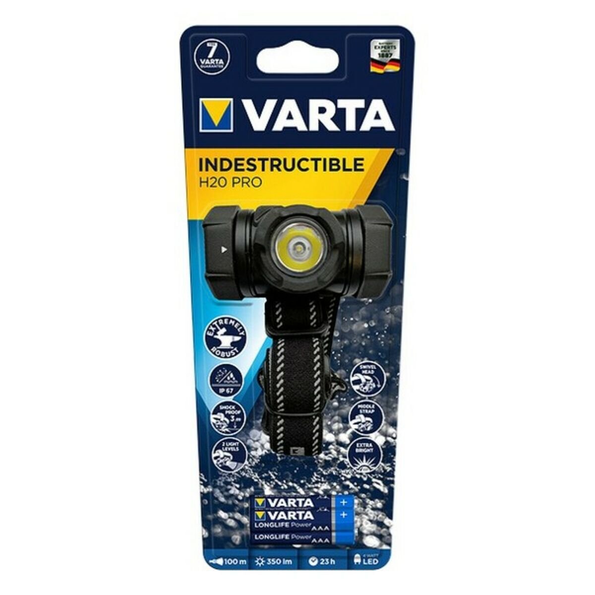 Lampe Frontale LED Varta INDESTRUCTIBLE H20 PRO 4W IP67 350 lm – L'Accessoire Indispensable pour les Détectoristes - Lampes de poche - L'atelier du détectoriste