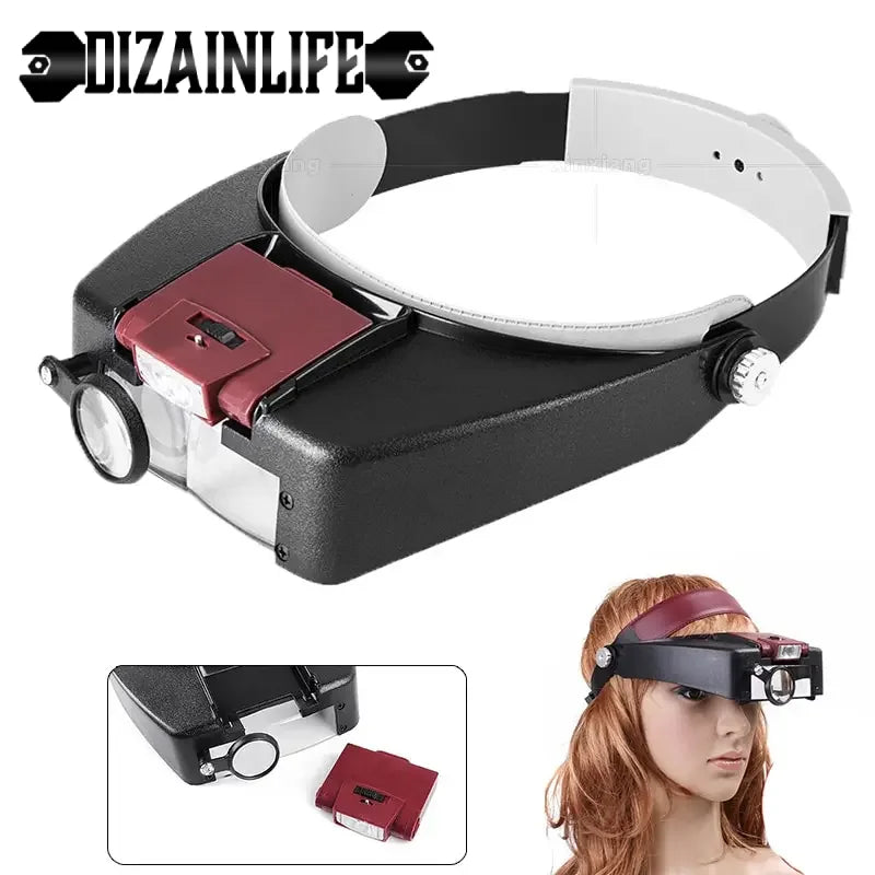 Lunettes Loupe LED 10X avec Bandeau Réglable - Loupe pour Lecture et Détails Fins pour Détectoristes - Loupes - L'atelier du détectoriste