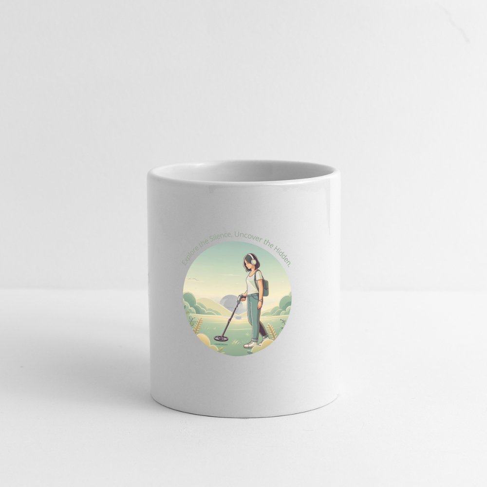 Mug blanc - Design exclusif "Explore the silence, Uncover the hidden" - Mug blanc - L'atelier du détectoriste