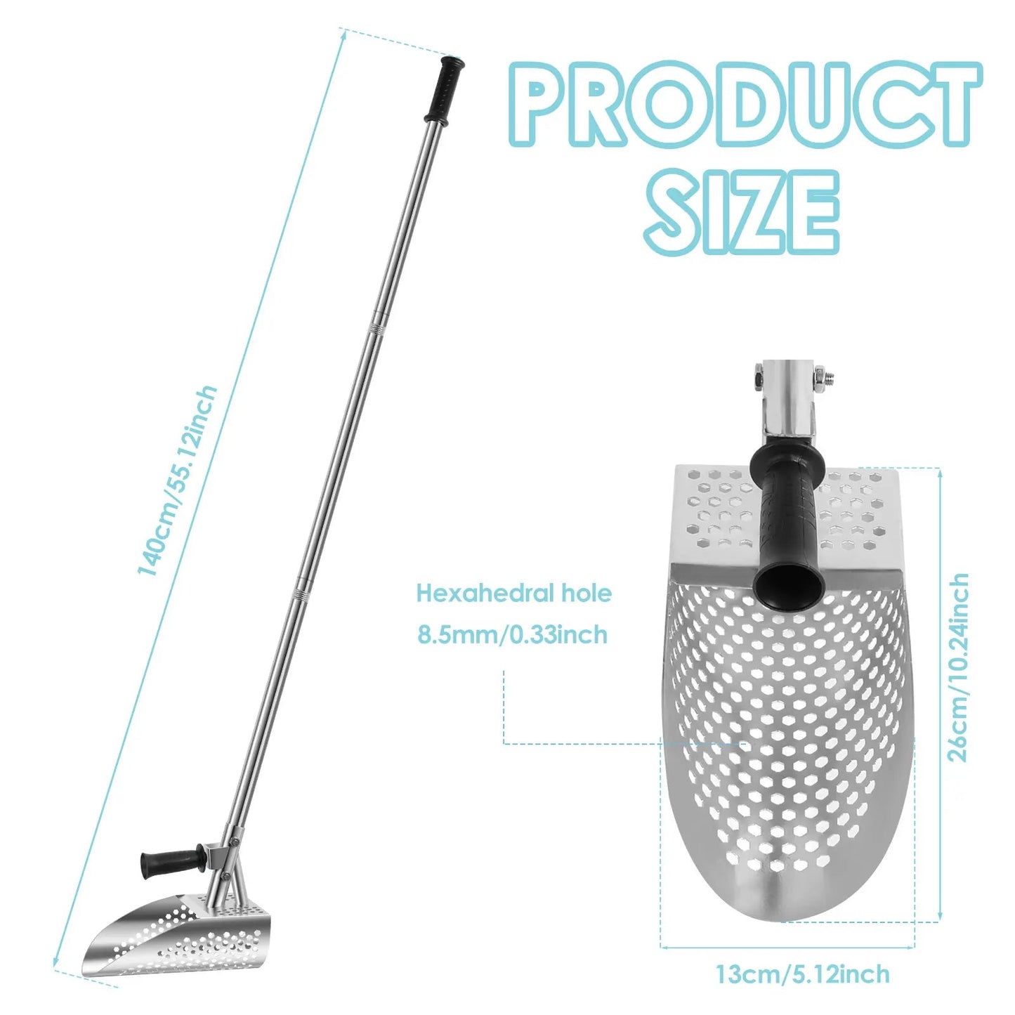 Pelle à Sable en Acier Inoxydable pour Détection de Métaux - Outil Antirouille avec Poignée Détachable, Idéal pour Plage - Pelles / Pioches - L'atelier du détectoriste