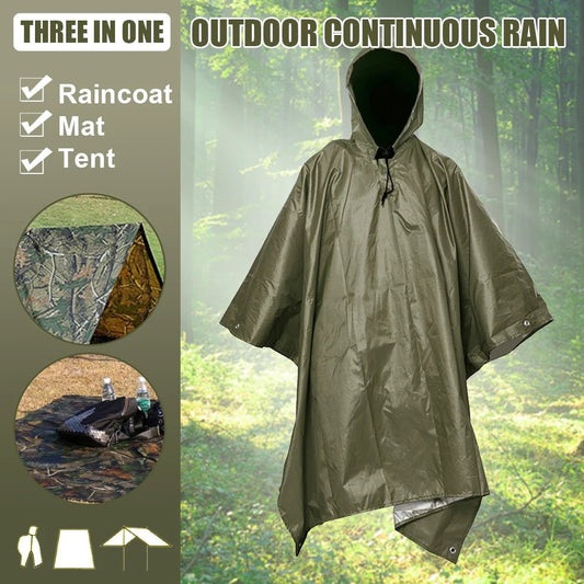 Poncho Camouflage Imperméable Multifonction pour Détectoristes - Abri, Tente d'Urgence et Protection contre la Pluie - Ponchos / Imperméables - L'atelier du détectoriste