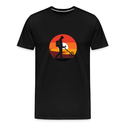 T-Shirt "Détectoriste au Coucher de Soleil" - Men’s Premium T-Shirt | Spreadshirt 812 - L'atelier du détectoriste