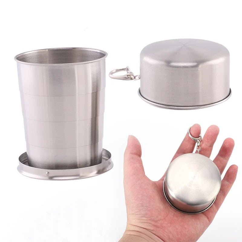 Tasse Pliante en Acier Inoxydable – Compacte et Portable pour vos Sorties - Tasse pliante - L'atelier du détectoriste